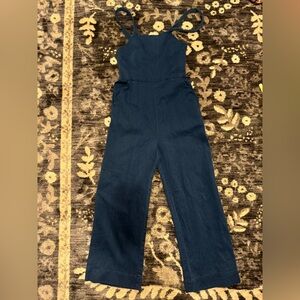 Marine Layer Tess Blue Cross back Linen Jumpsuit